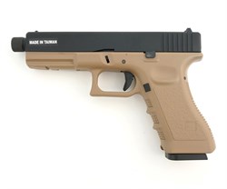 KJW, Пистолет Glock-17 с резьбой под глушитель CO2 GBB (TAN) KP-17-TBC.CO2-TAN - фото 15132