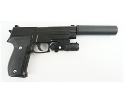 Galaxy, Пистолет SIG Sauer 226 с глушителем и ЛЦУ (Black) G.26A SPRING - фото 15163