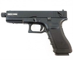 KJW, Пистолет Glock-18 с резьбой под глушитель GGBB (Black) KP-18-TBC.GAS - фото 16347