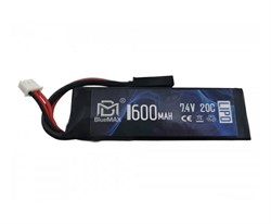 BlueMAX, АКБ 7.4V 1600mAh Li-Po 40C stick (86x35x12mm) AC-Li-Po-095 - фото 18109