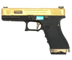WE, Пистолет Glock-17 G-Force GGBB (Black/Chrome/Gold) WE-G001WET-3 - фото 18166