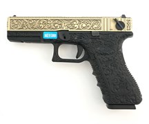 WE, Пистолет Glock-18 gen3 GGBB (бронза с гравировкой) WE-G002BOX-BR